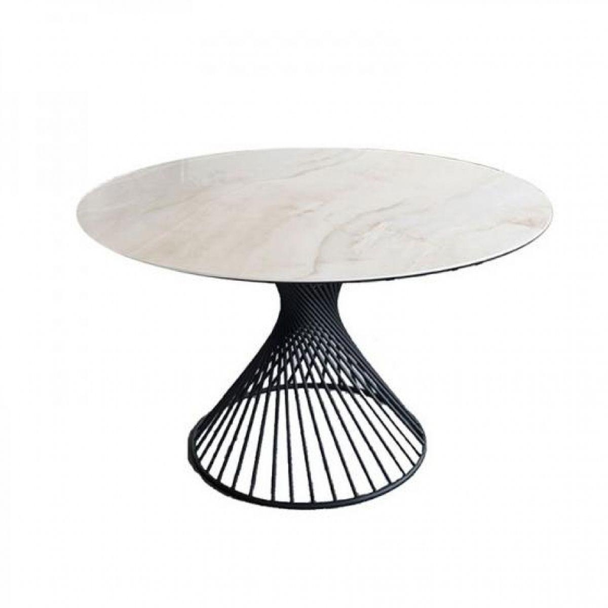 Table ronde VORTEX Calligaris céramique onix or