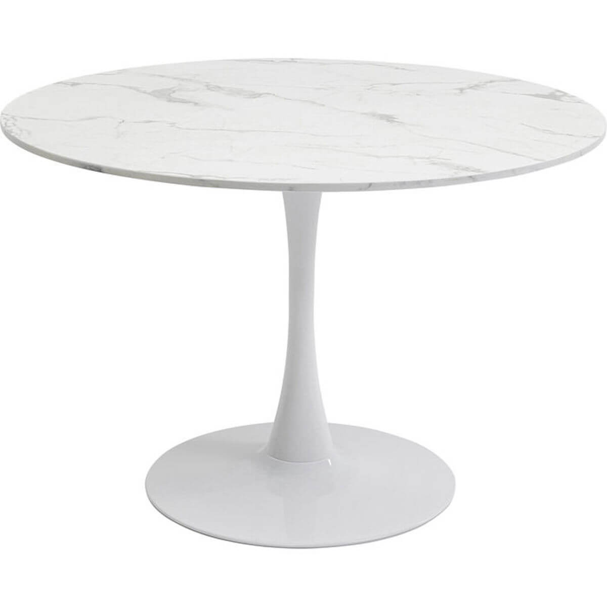 Table SCHICKERIA Kare Design blanc marbré Dia 110cm
