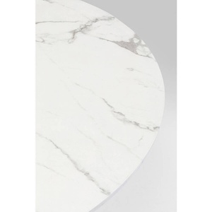Table SCHICKERIA Kare Design blanc marbré Dia 110cm
