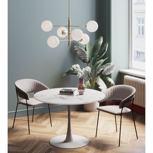 Table SCHICKERIA Kare Design blanc marbré Dia 110cm