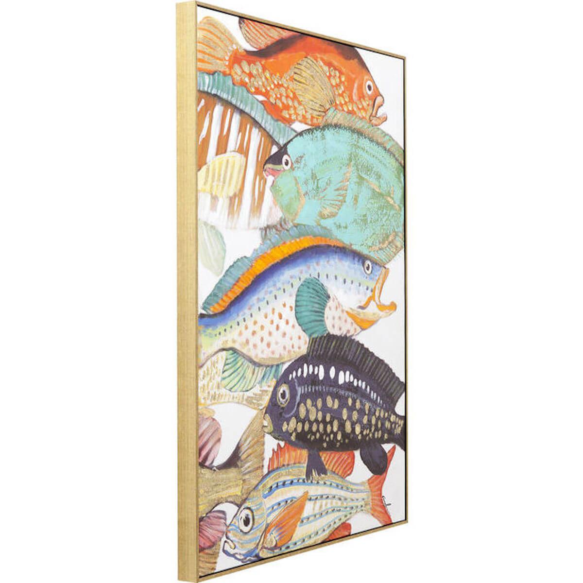 Tableau 100x70cm TOUCHED FISH MEETING Kare Design
