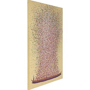 Tableau 100x80cm TOUCHED FLOWER BOAT GOLD PINK Kare Design