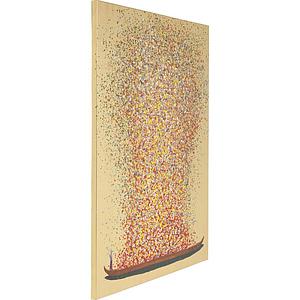 Tableau 100x80cm TOUCHED FLOWER BOAT GOLD RED Kare Design