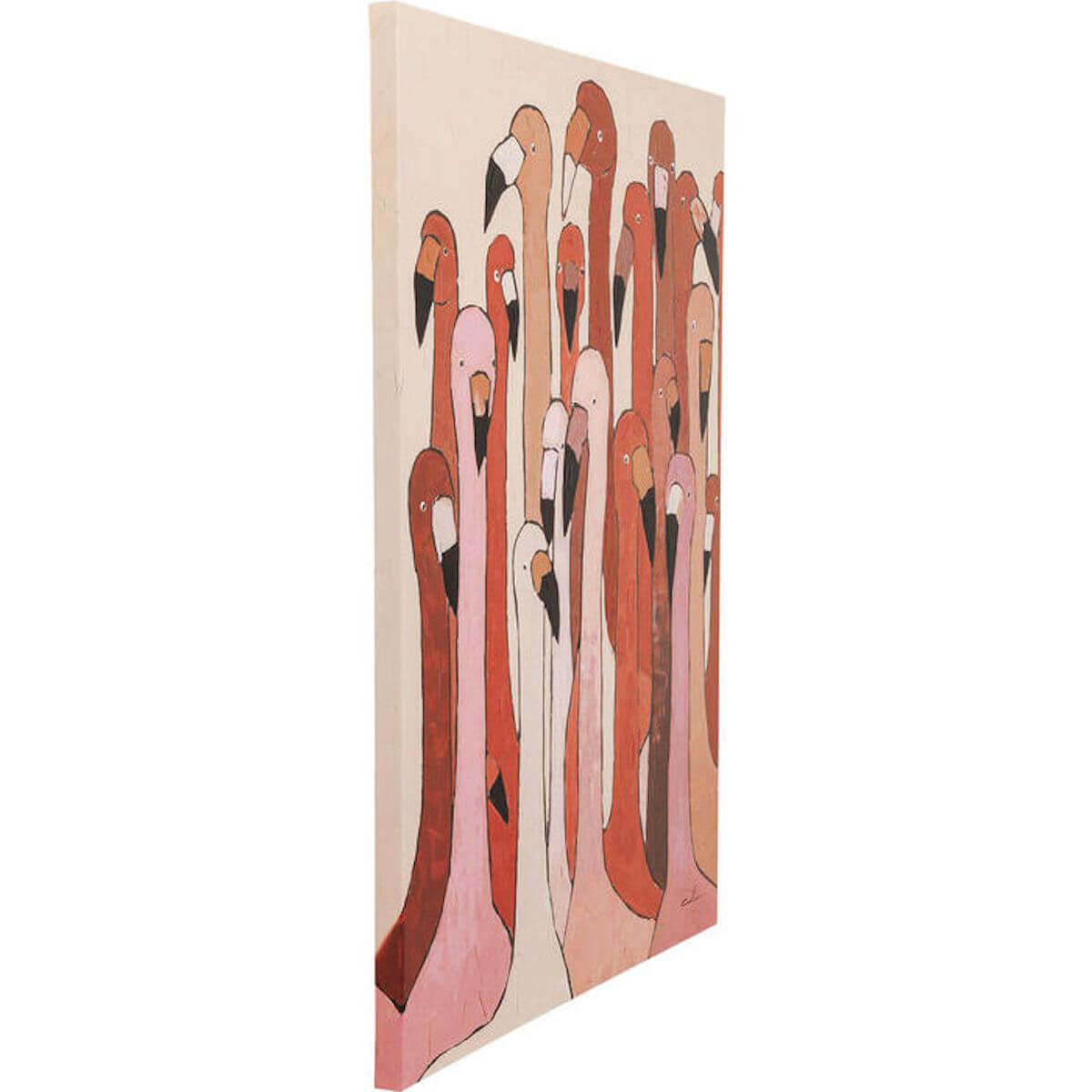 Tableau 120x90cm TOUCHED FLAMINGO MEETING Kare Design