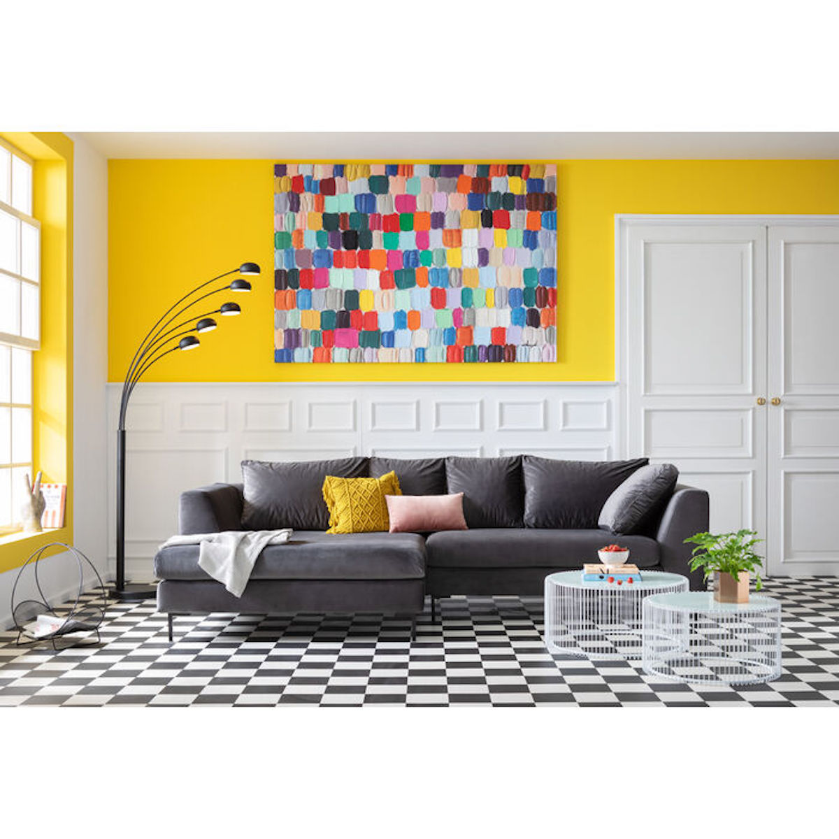 Tableau 140x200cm TOUCHED COLORFUL DOTS Kare Design