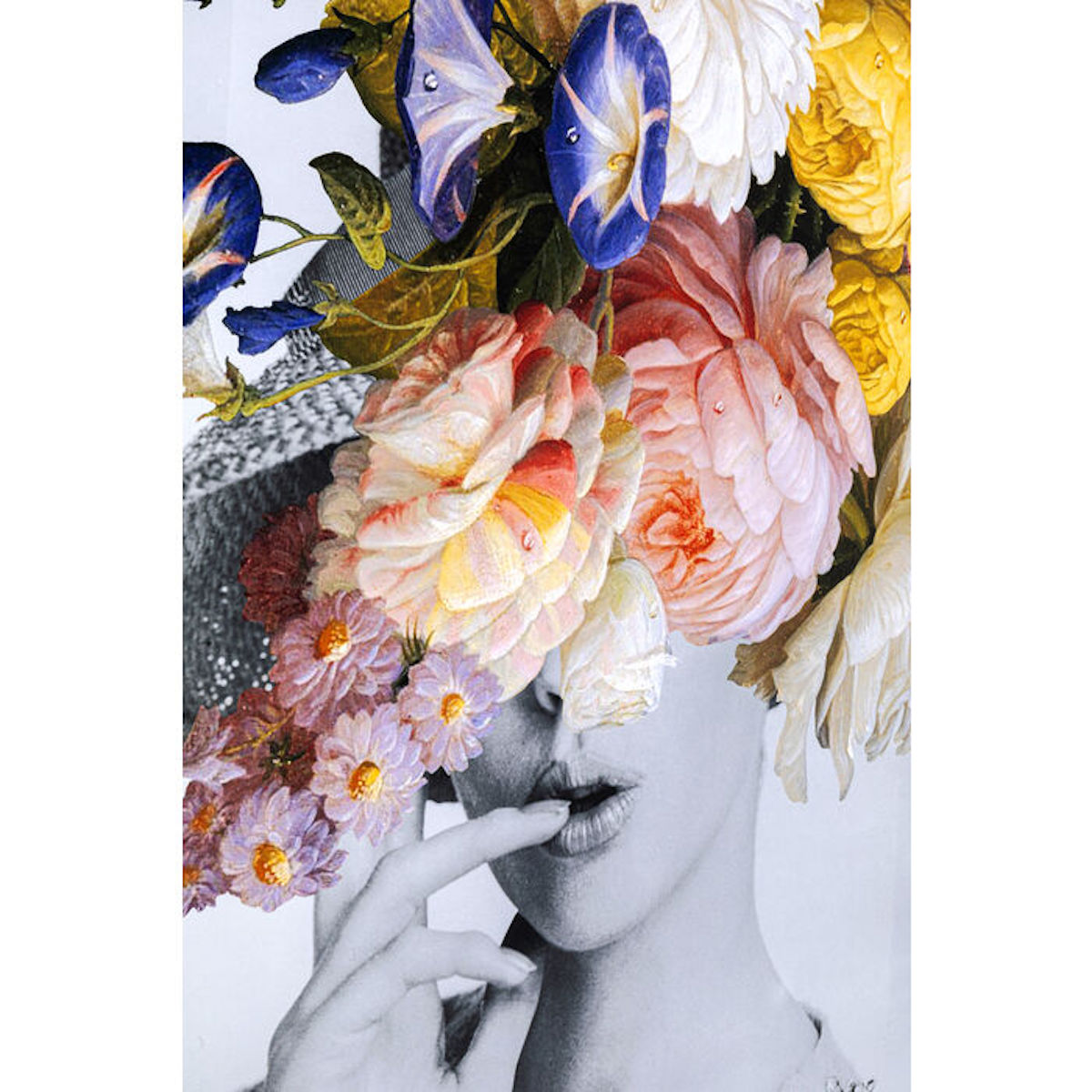 Tableau 152x117cm FRAME FLOWER LADY PASTEL Kare Design