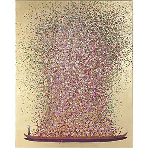 Tableau 160x120cm TOUCHED FLOWER BOAT GOLD PINK Kare Design