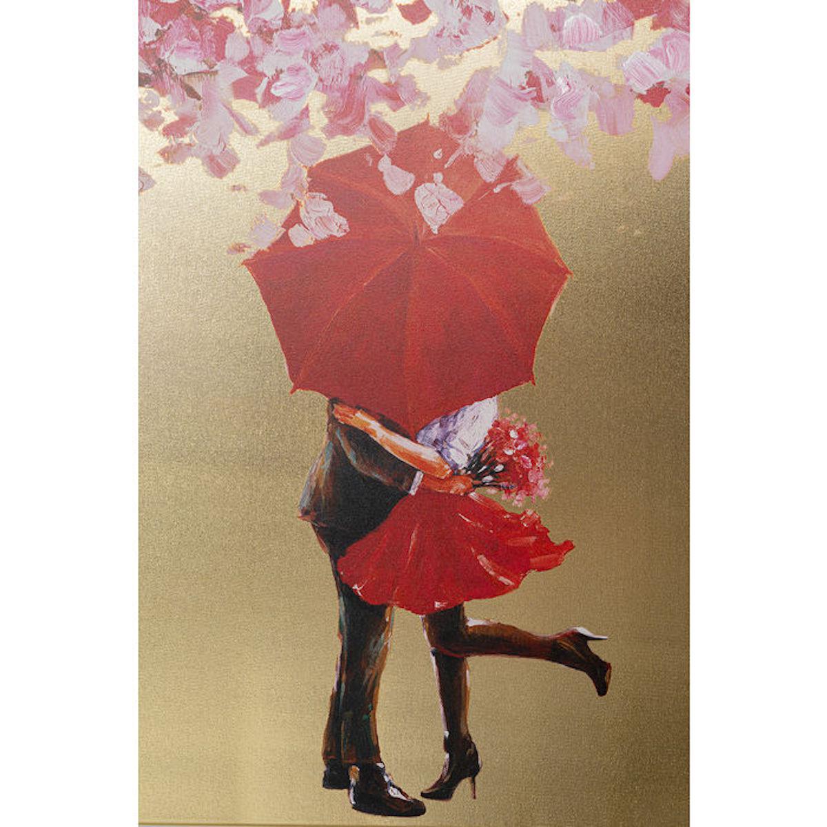 Tableau 160x120cm TOUCHED FLOWER COUPE Kare Design doré-fuchsia