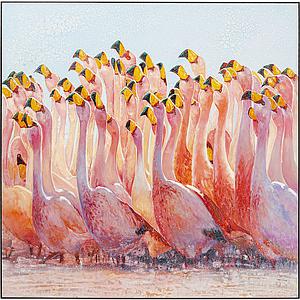 Tableau 180x180cm SWARM OF FLAMINGO Kare Design
