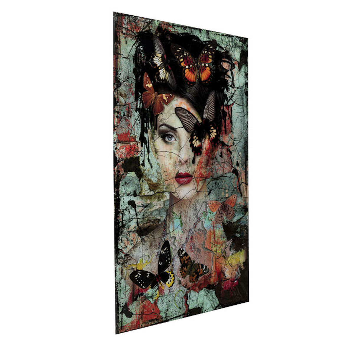 Tableau en verre 100x150cm LADY BUTTERFLY Kare Design