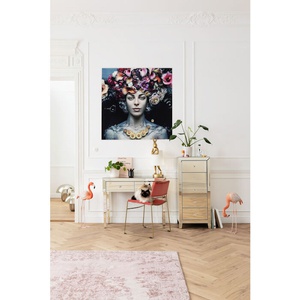 Tableau en verre 120x120cm FLOWER ART LADY Kare Design