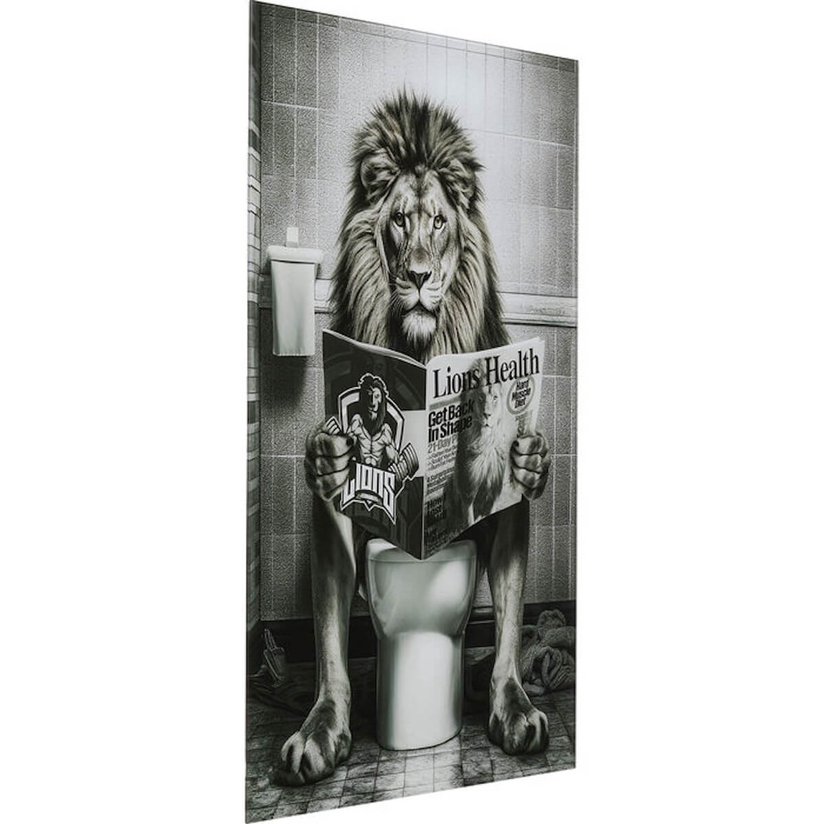 Tableau en verre 60x80cm BATH LION Kare Design