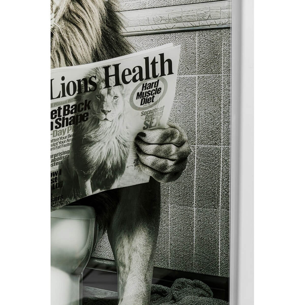 Tableau en verre 60x80cm BATH LION Kare Design