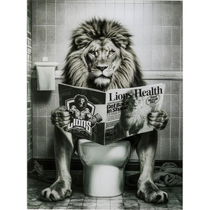 Tableau en verre 60x80cm BATH LION Kare Design
