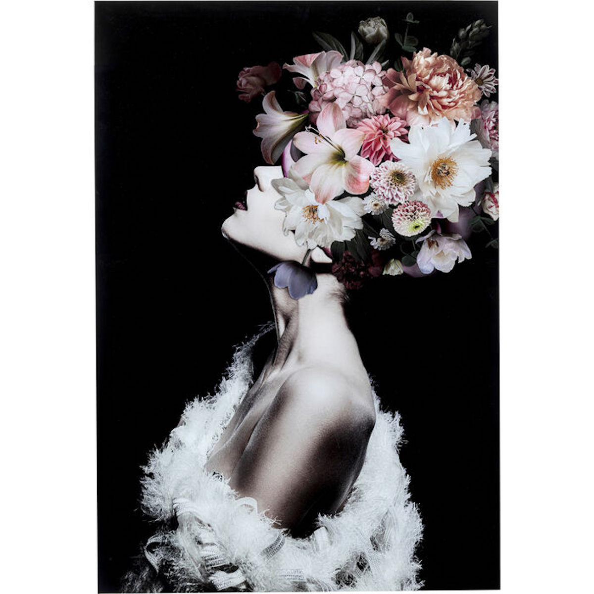 Tableau en verre 80x120cm FLOWERY BEAUTY Kare Design