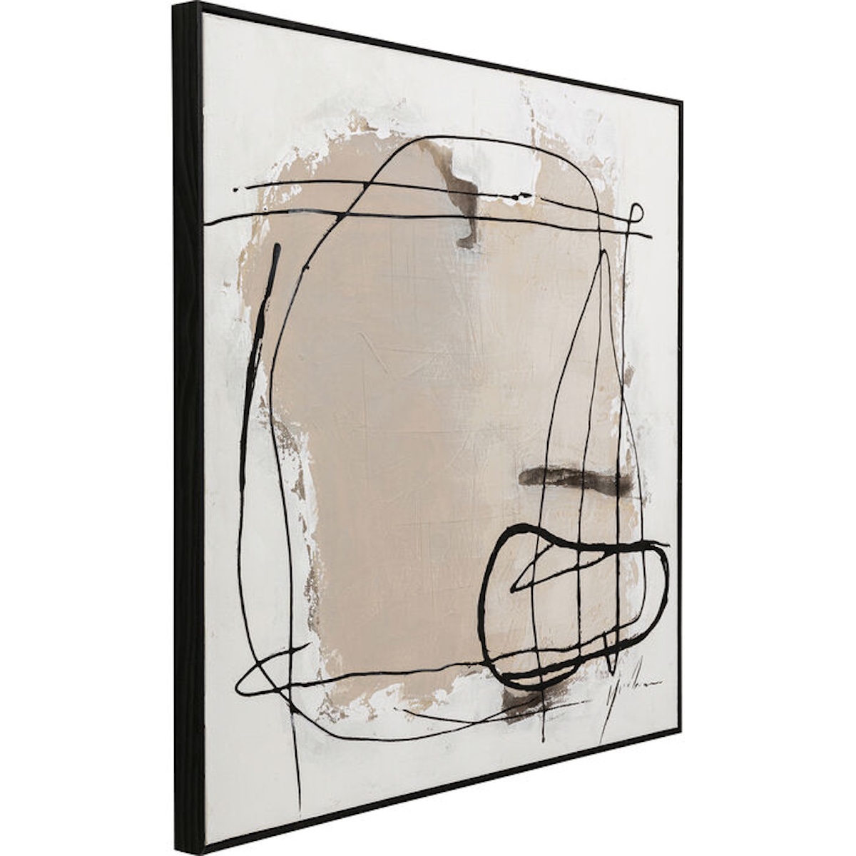 Tableau encadré 100x100cm DUST Kare Design gris