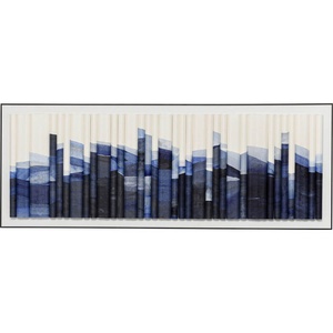 Tableau encadré 160x60cm SHADOW SKYLINE Kare Design bleu