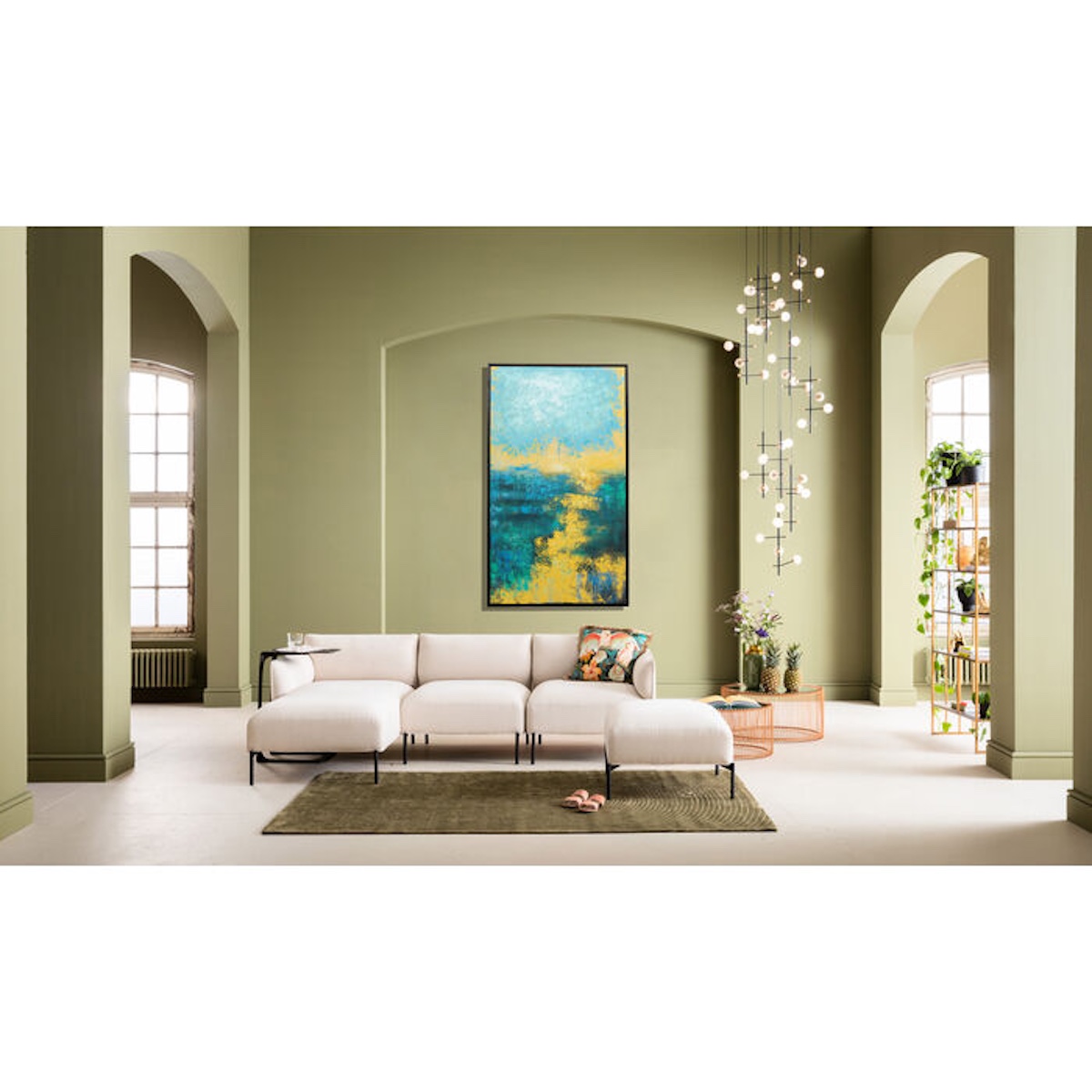 Tableau sur toile 125x215cm JARDIN Kare Design bleu