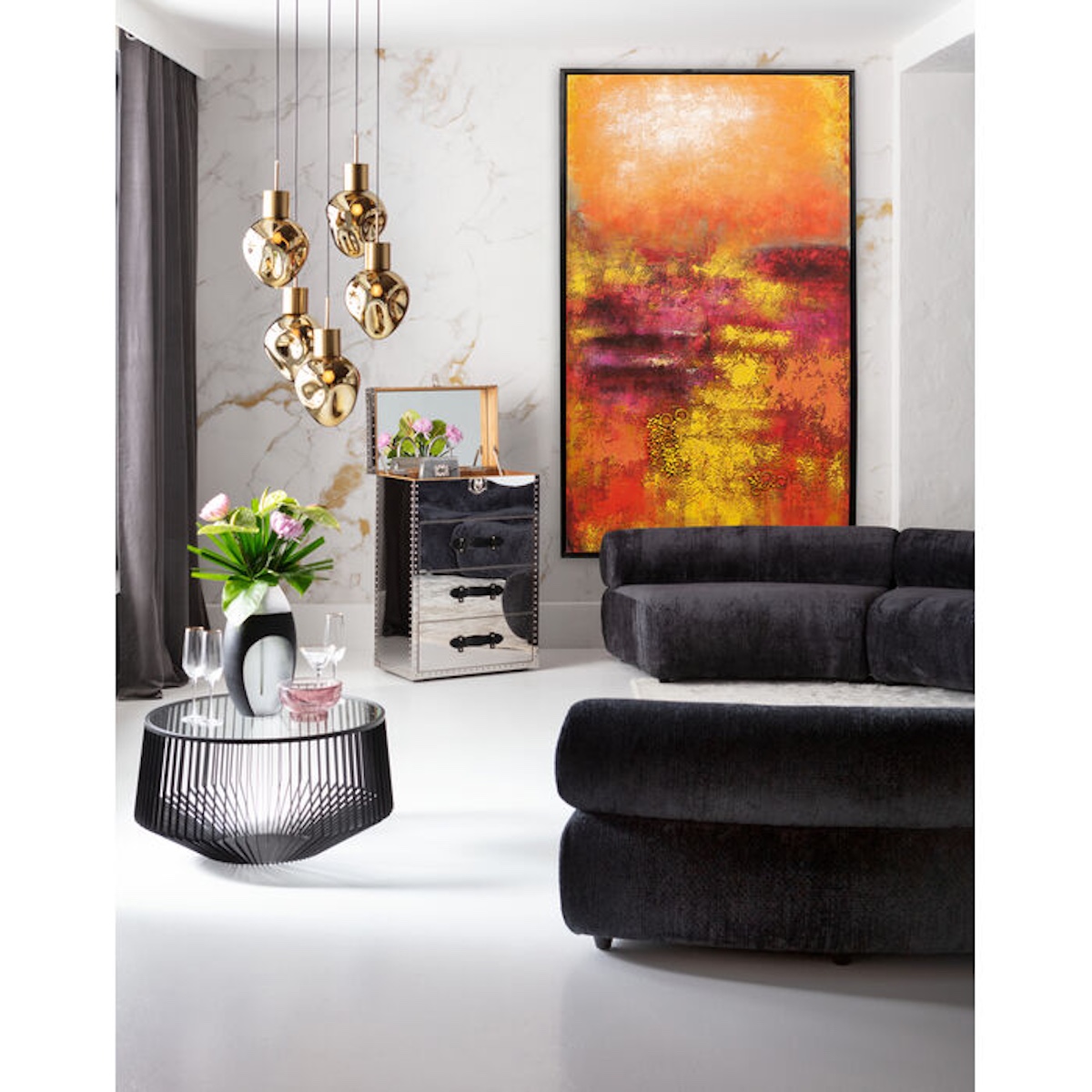 Tableau sur toile 125x215cm JARDIN Kare Design rouge