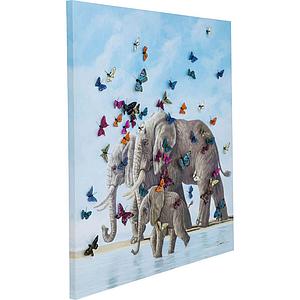 Tableau TOUCHED ELEPHANT WITH BUTTERFLYS Kare Design