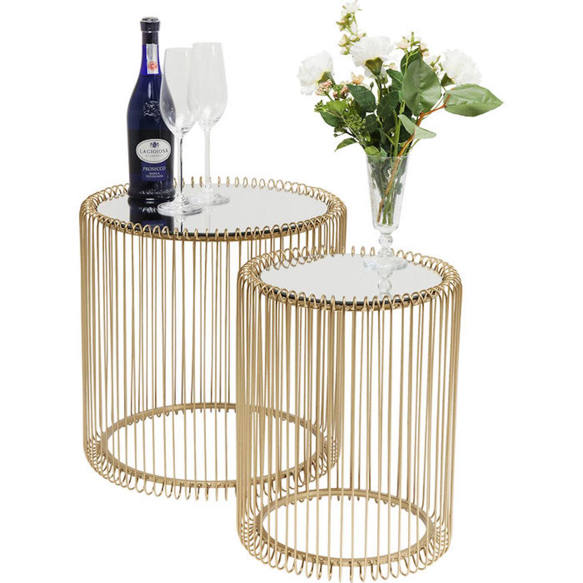 Tables d'appoint 44cm 2 pcs WIRE Kare Design laiton