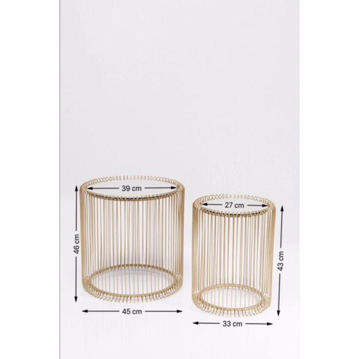 Tables d'appoint 44cm 2 pcs WIRE Kare Design laiton