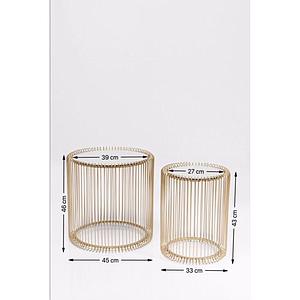 Tables d'appoint 44cm 2 pcs WIRE Kare Design laiton