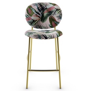 Tabouret 65cm INES Calligaris Leaves rose-laiton