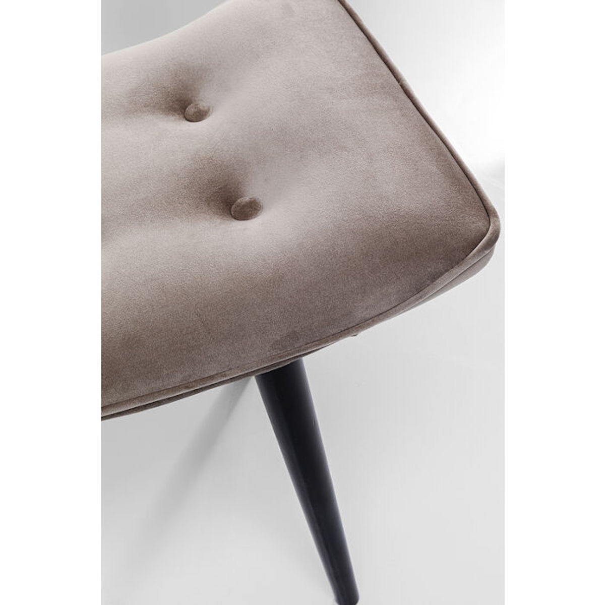 Tabouret BLACK VICKY Kare Design velours gris