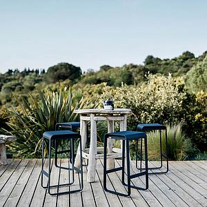 Tabouret de bar BELLEVIE Fermob Bleu Abysse