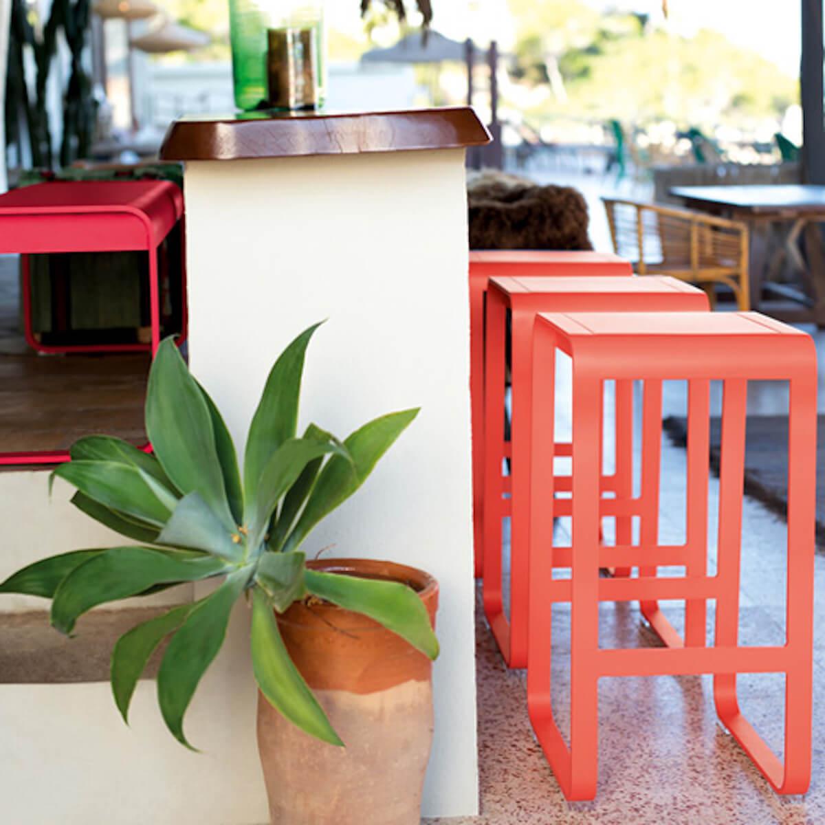 Tabouret de bar BELLEVIE Fermob brun rouille