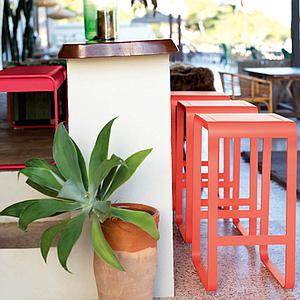 Tabouret de bar BELLEVIE Fermob rose praline