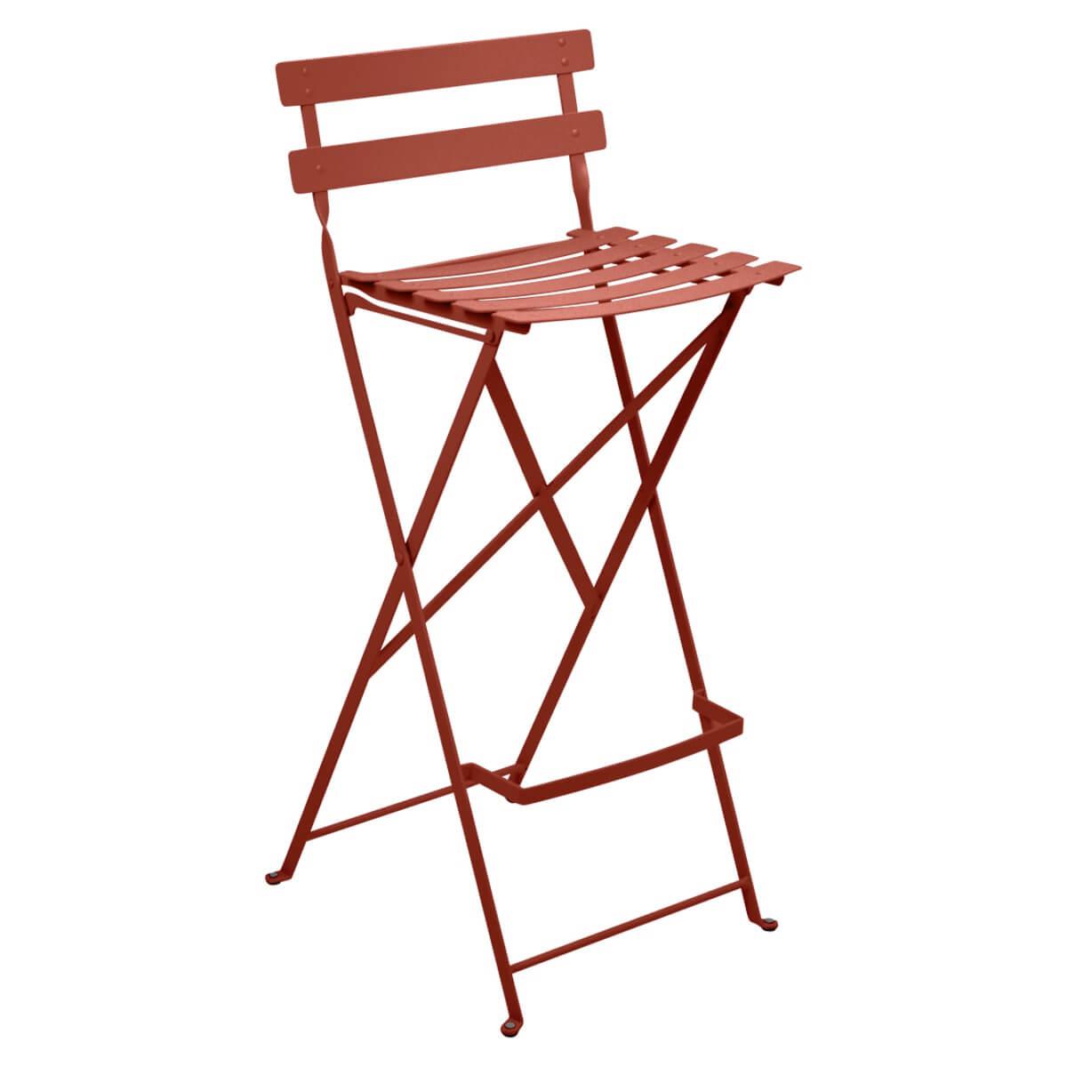 Tabouret haut BISTRO Fermob ocre rouge