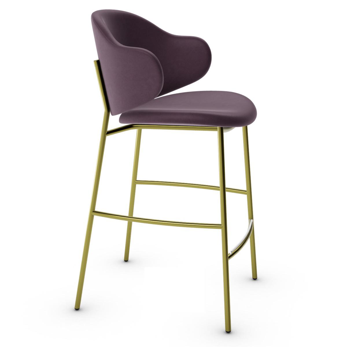 Tabouret HOLLY Calligaris bourgogne