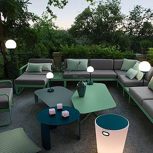 Tabouret lumineux INOUI Fermob bleu acapulco