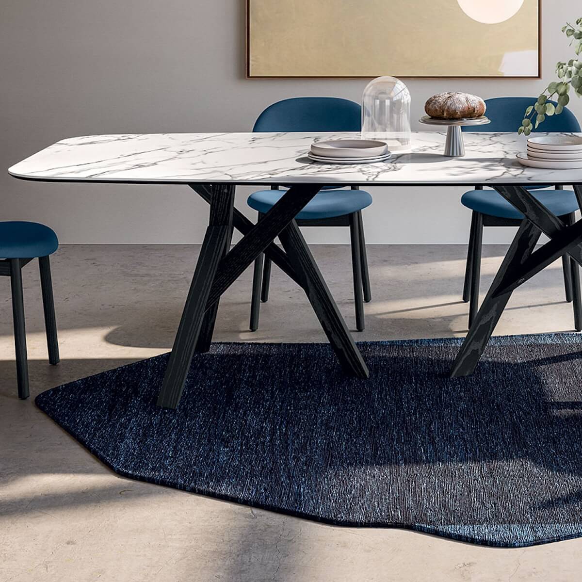 Tapis 200x300cm ROCHE Calligaris Bleu