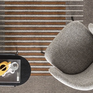 Tapis 200x300cm UPTOWN Calligaris gris-rouge-brique
