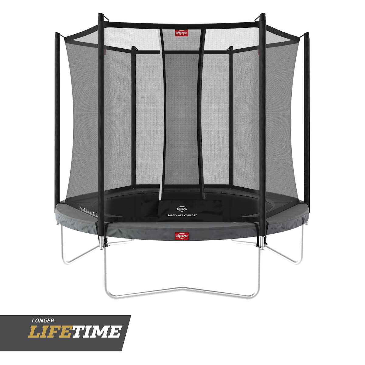 Trampoline Regular 270cm FAVORIT + Safety Net Comfort Berg Grey