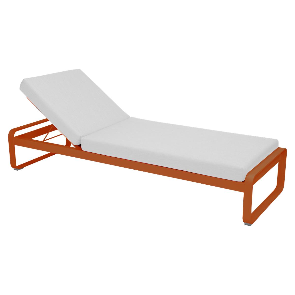 Transat BELLEVIE Fermob orange confite-Blanc grisé