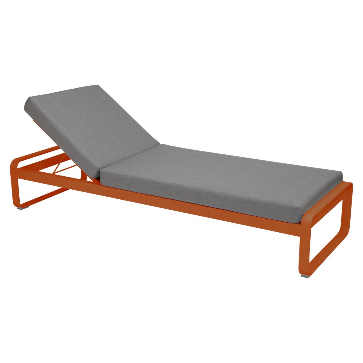 Transat BELLEVIE Fermob orange confite-gris flanelle