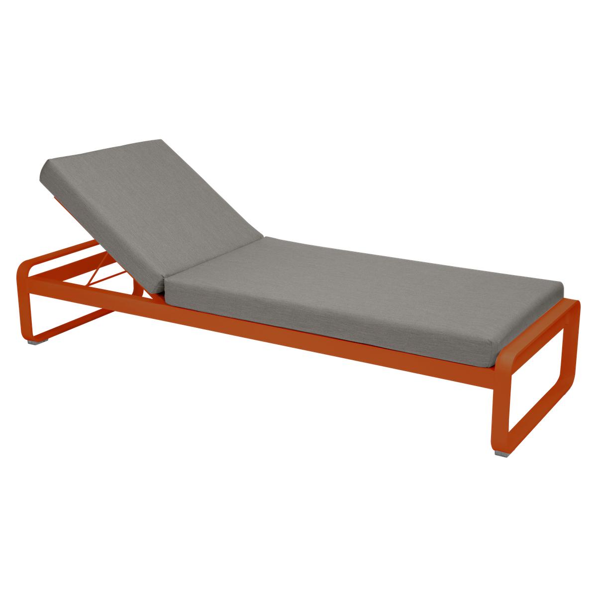 Transat BELLEVIE Fermob orange confite-taupe grisé