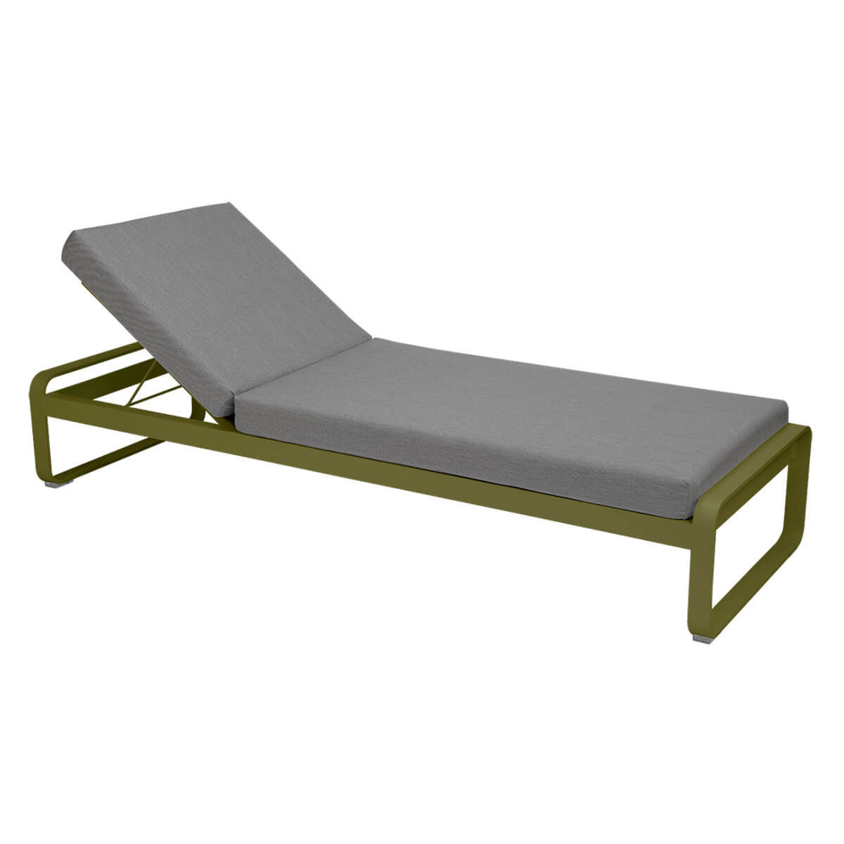 Transat BELLEVIE Fermob vert pesto-gris flanelle