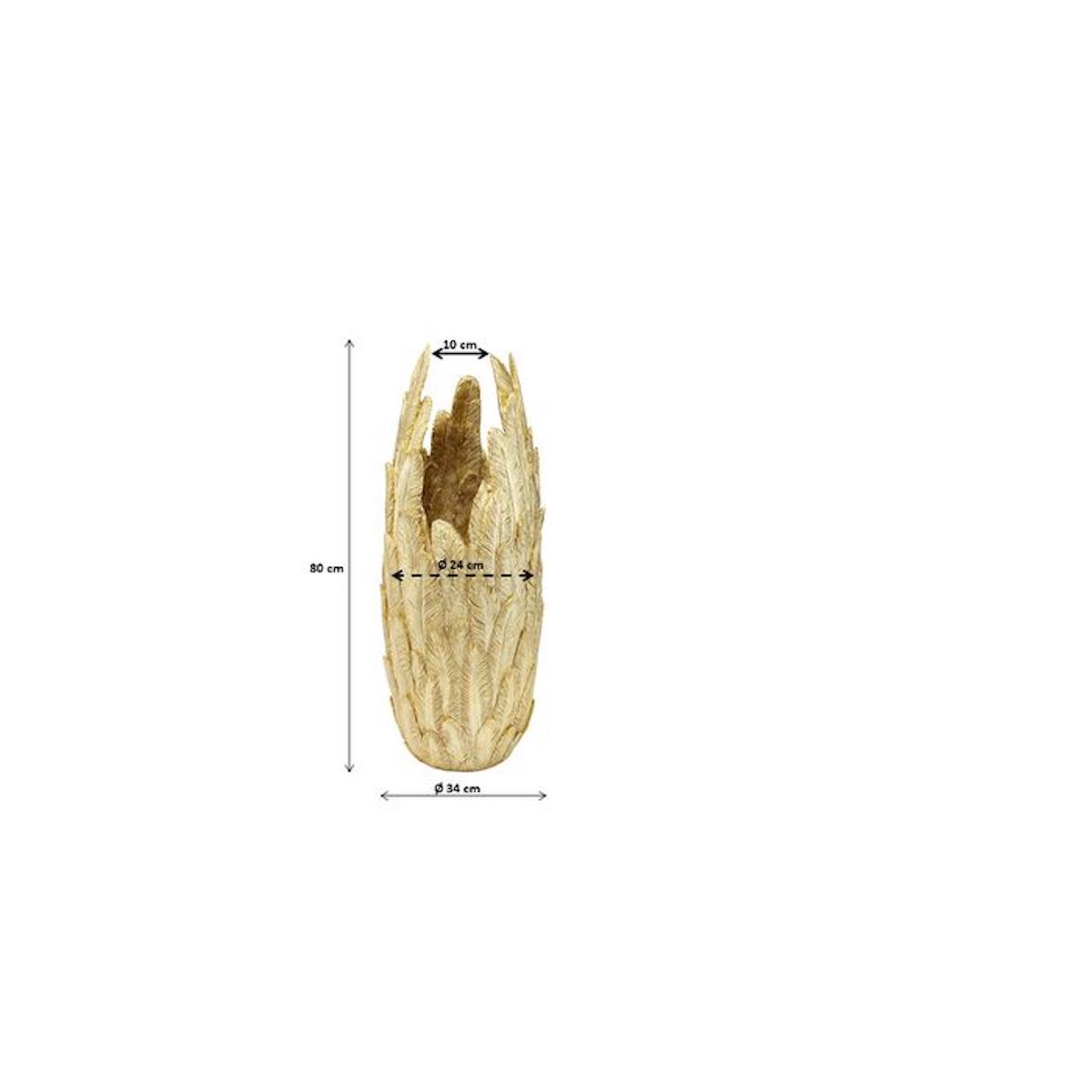 Vase 80cm FEATHERS Kare Design doré
