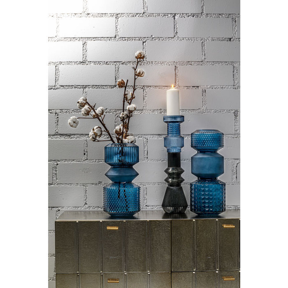 Vase Marvelous Duo Blue 36cm Kare Design