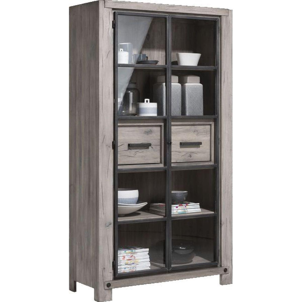 Vitrine 110cm MAITRE Henders & Hazel plateau bois-plumb